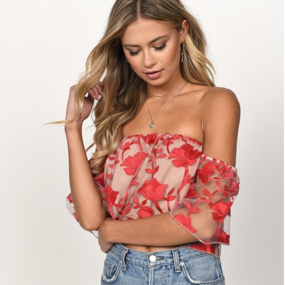 Embroidered Lace Tobi Crop Top ✨